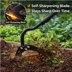 CALCHELE Garden Hoe Weeding Tool - Sharp Hollow Blade,58" Adjustable Long Handle, Heavy Duty Weed Hoes for Gardening,Push Pull Dutch Scraper for Garden Bed, Yard,Lawn Weeder Removal