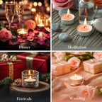 Hypmis Unscented Palm Wax Tea Lights Candles 240 Pack - 4 Hour Clean Burn