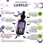 Biotin Liquid Drops Collagen Keratin Hyaluronic Acid Saw Palmetto for Hair Skin and Nails Silica Vitamin A C Vitamin D Bamboo Turmeric Zinc Folate Magnesium Horsetail LuxGlo by Clean Nutra - 2Pack