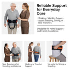 NurtureCare Gait Belt, Upgraded with Metal Buckle & Detachable Leg Straps, 7 Reinforced Handles, Transfer & Lift Belt for Seniors & Elderly, Walking Support and Mobility Assistance (Orange, Medium)
