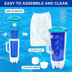 Wuples Pool Leaf Catcher,Large Inline Pool Leaf Canister for Pool Vacuum with 6 Skimmer Socks & Basket,Compatible with Hayward Pentair Pool Cleaners,Inground Pool Leaf Trap Debris Catcher Replacement