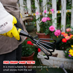 Kemaier Hand Rake Cultivator - 5-Claw Heavy Duty Stainless Steel Tool