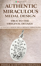 MIRACULOUS MEDAL ORIGINAL DESIGN, CATHOLIC VIRGIN MARY PENDANT, MADE IN ITALY, SILVER PLATED BRASS, RELIGIOUS JEWELRY GIFT FOR WOMEN MEN