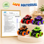 ANAOER 4 Pack Monster Trucks Toys for Boys 2 3 4 5 6 7 Year Old, Friction Powered Pull Back Car Toys for Toddlers Kids Ages 3-5 2-4 4-7, Best Birthday Christmas Party Gift for Boys and Toddlers