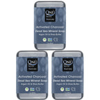 One With Nature Activated Charcoal Soap 7oz 3-Pack – Detoxifying and Exfoliating Charcoal Soap Bar with Dead Sea Salt for Face & Body, for Men & Women