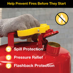 Eagle 2 Gallon Type I Red Safety Gas Can for Gasoline with Flame Arrester, Self-Closing Lid, and F-15 Funnel, Made in the USA, Galvanized Steel Flammable Storage Can, UI20FS