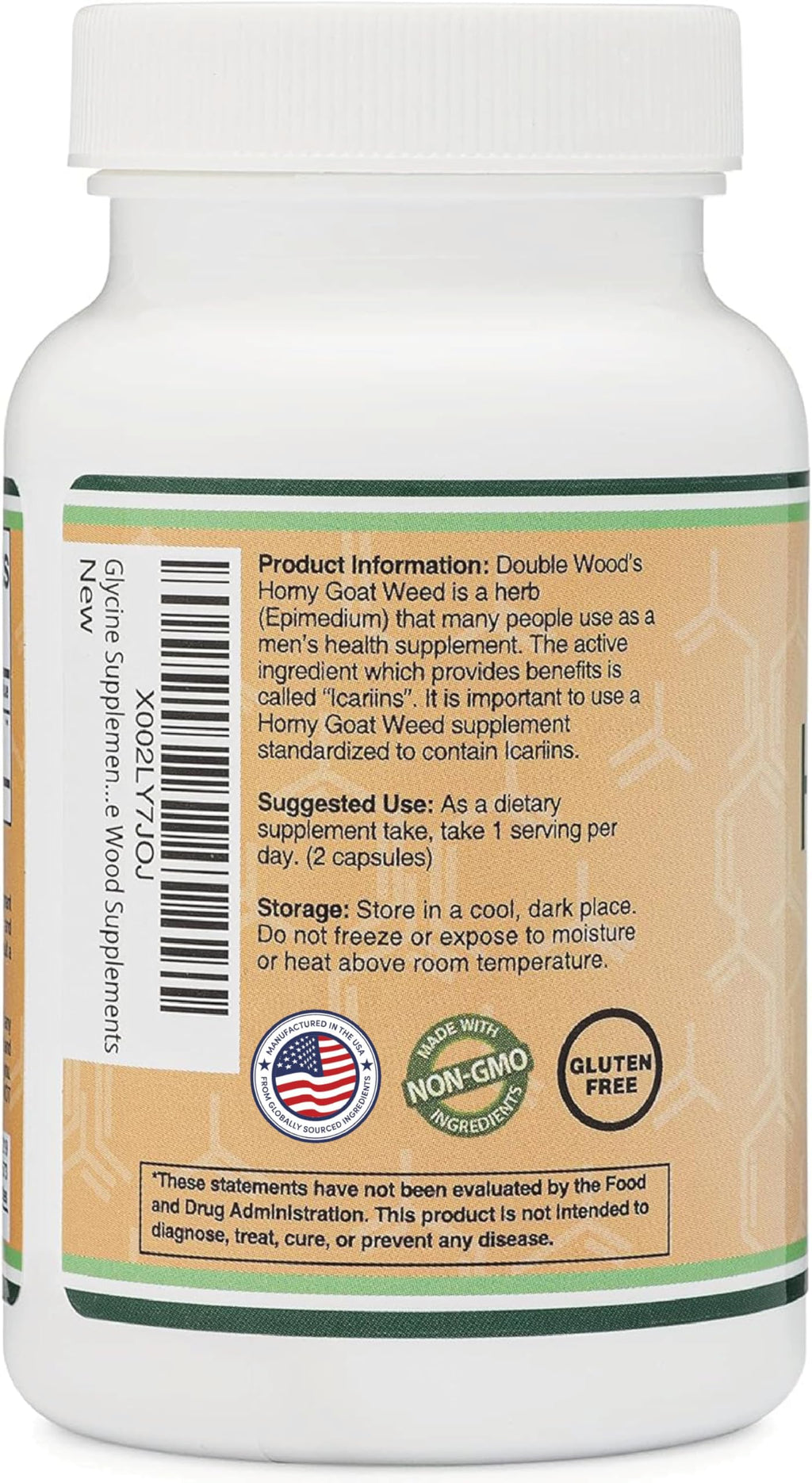 Horny Goat Weed for Men and Women - No Fillers (Max Strength Epimedium Std. to 20% Icariins) 1,000mg per Serving, 90 Capsules (Male Enhancing Supplement) by Double Wood
