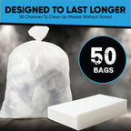 60-65 Gallon Clear Trash Bags | 50 Count | Large Clear Plastic Bags for Recycling, Garbage, and Commercial Use – Fits 60 Gallon and 65 Gallon Cans