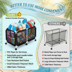 280 Gallon 69" Pool Storage Bin XXL Extra Large Swimming Pool Float Storage Bin, Pool Noodles Holder, Toys, Floats, Balls and Floats Equipment Mesh Rolling Bin for Garden Lawn, 69" Lx32 Wx35 H (Black)