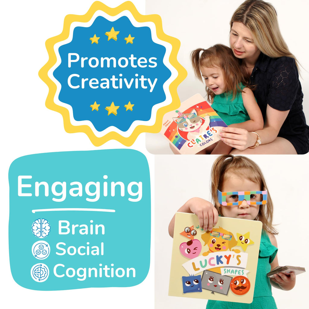 TOYVENTIVE Books, Toddler Flash Cards, and Puzzles – Educational Toys and Birthday Gifts for 1, 2, 3 Year Old Girl, Preschool Learning Activities and Games, Colors, Shapes, Letters, Numbers