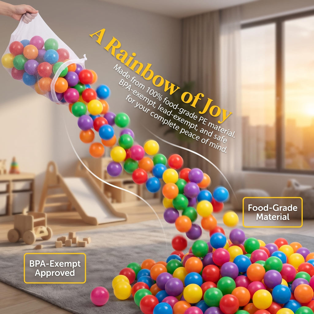 LANGXUN Plastic Ball Pit Balls for Baby Toddler Kids