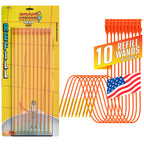 FlexiSnake Drain Weasel Refill - Sink Snake Hair Clog Remover Tool, Sink, Pipe, Bathroom, Bathtub Drain Cleaner, 18-inch Long Flexible Disposable Wands, Made in The USA, 10 Pack