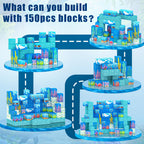 KKQ Magnetic Blocks - 150PCS Magnetic Building Blocks for Toddlers,STEM Sensory Toy for 3 4 5 6 7 8-13 Year Old Boys Girls,Kids Birthday Gifts