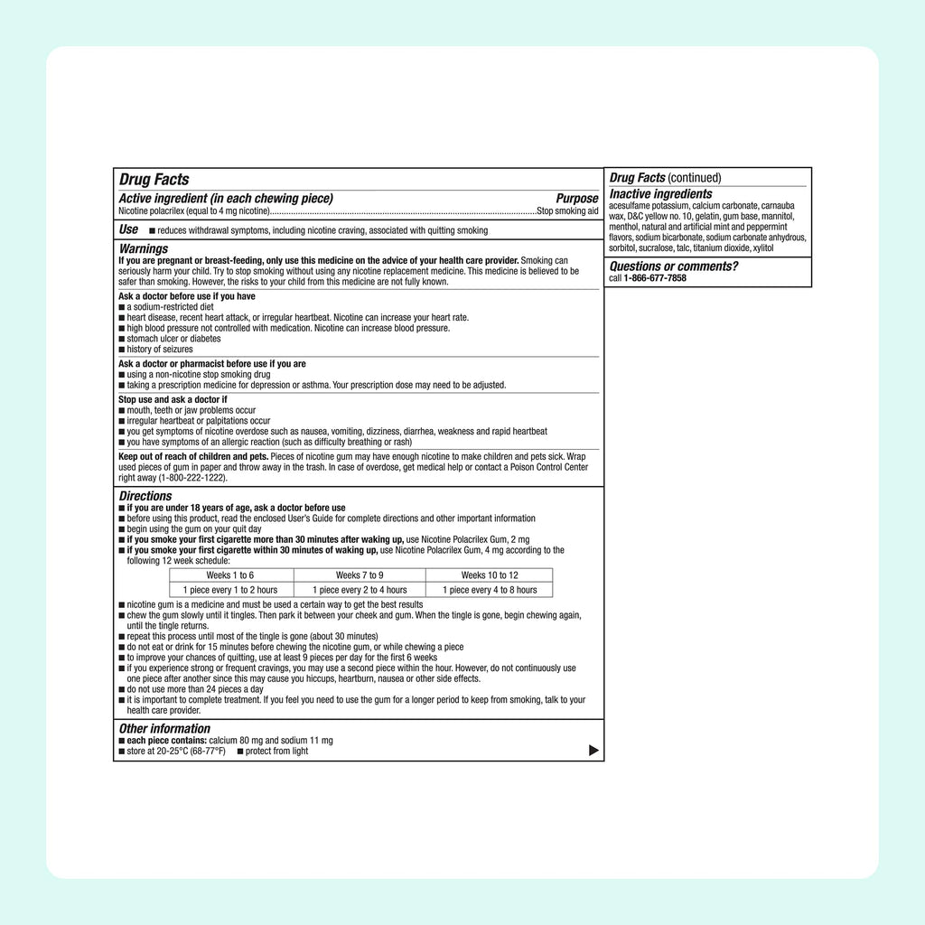 Amazon Basics Coated Nicotine Polacrilex Gum 4 mg, Ice Mint Flavor, Stop Smoking Aid, 160 Count (Previously Amazon Basic Care)