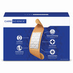 Care Science Fabric Adhesive Bandages, 200 ct Bulk Assorted Sizes | Flexible + Breathable Protection for First Aid and Wound Care