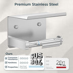 FORIOUS Toilet Paper Holder with Shelf, Adhesive or Screw, Commercial