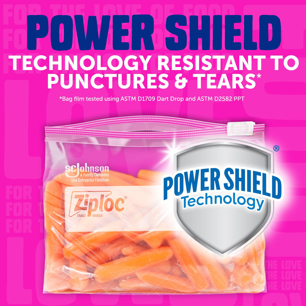 Ziploc Gallon and Quart Storage Slider Bags Bundle, Power Shield Technology for More Durability, 68 and 42 Count