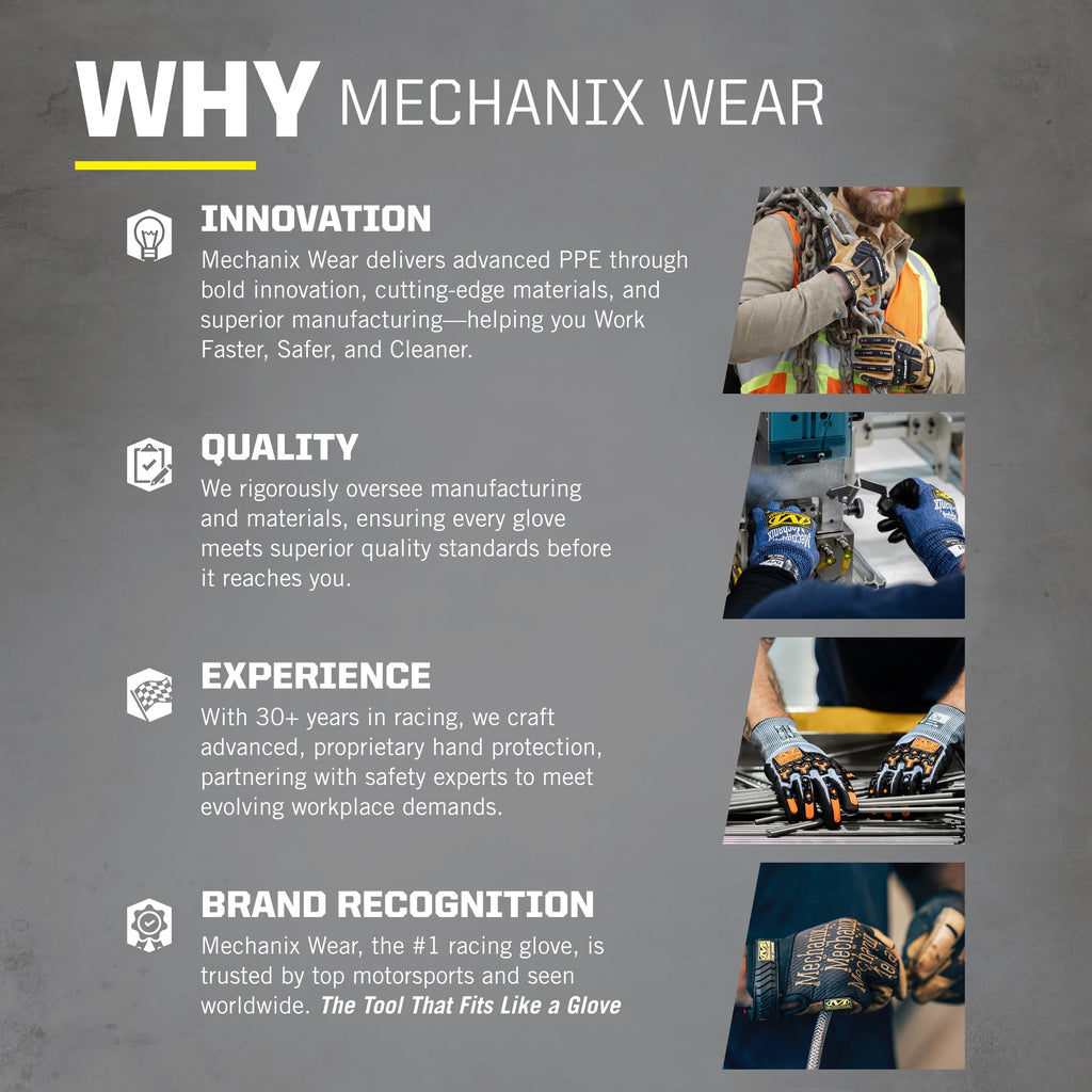 Mechanix Wear Original Work Gloves - Multi-Purpose Outdoor Work Gloves - Secure Fit - Durable & Machine Washable - Breathable & Comfortable - X-Large - Black