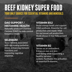 Grass Fed Beef Kidney Supplement - (200 Count) New Zealand Sourced for Kidney Support and DAO Health