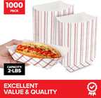 Stock Your Home Paper Food Boats (1000 Pack), 2 lb Disposable Red and White Checkered Trays, Eco Friendly Boats for Concession Food and Condiments