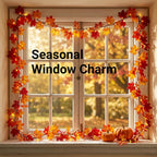 Brillarlights Fall Leaf Garland with Lights Plug in, 11FT Lighted Maple Leaf Garland with 50 Orange Bulbs, Connectable Fall Decorations for Home, Thanksgiving Halloween Mantel Stairs Porch Decor