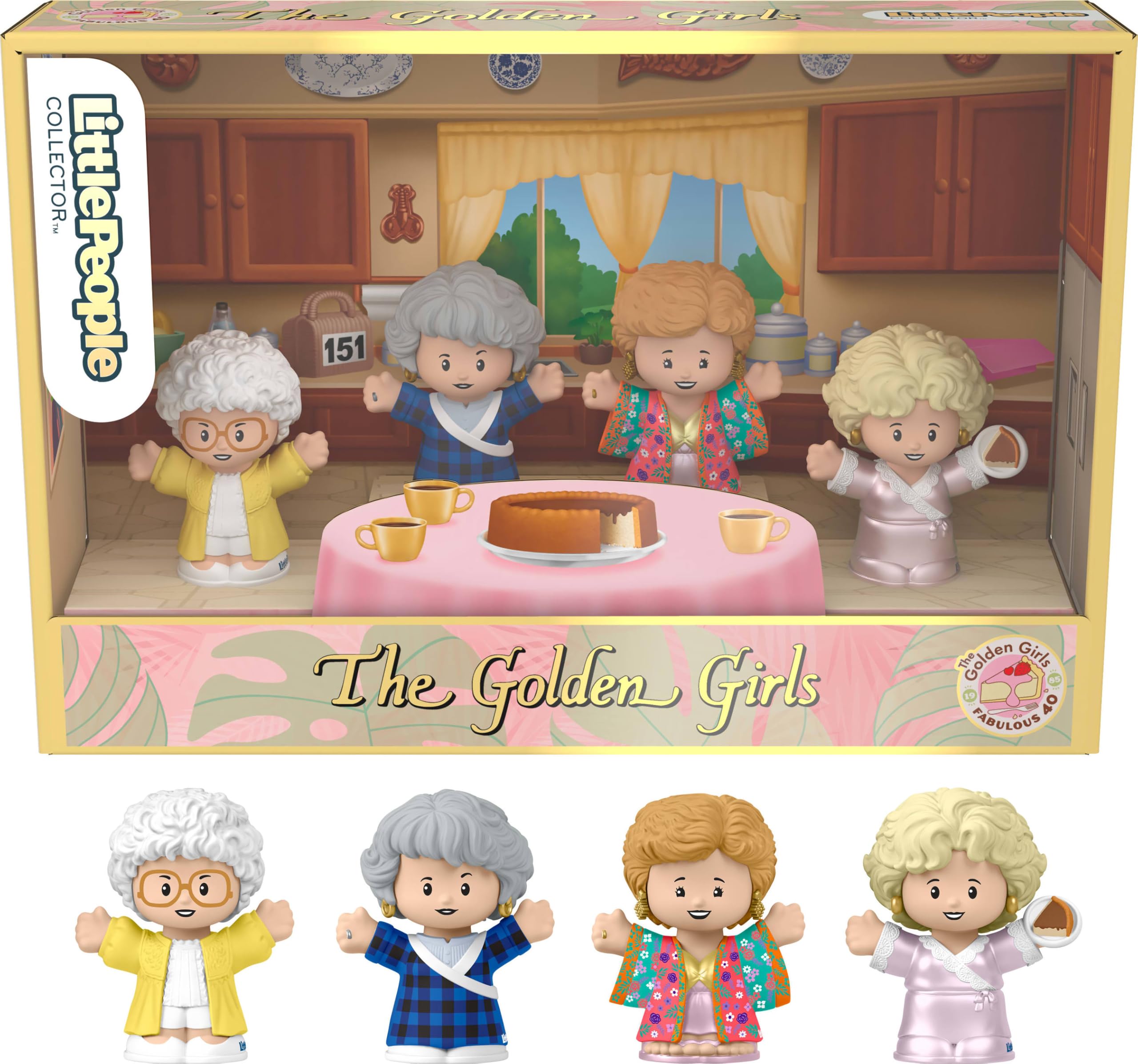 Little People Collector The Golden Girls Late Night Cheesecake 40th Anniversary Figure Set in a Display Gift Box for Adults & Fans