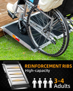 VNN Portable Wheelchair Ramp 2FT, Non-Slip Aluminum Ramps for Wheelchairs for Home, Handicap Wheelchair Ramps for Home Steps, Aluminum Loading Dock Plates