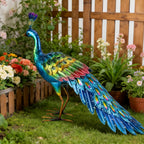 chisheen Metal Peacock Statue Garden Decor Yard Art Outdoor Gift for Women