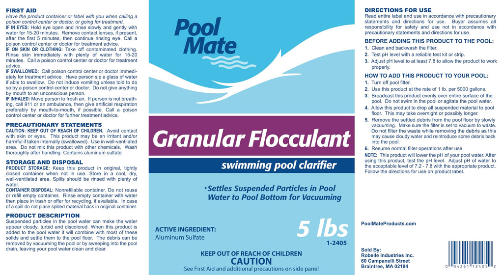 Pool Mate 5-Pounds 2-Pack Premium Granular Flocculant, Pool Clarifier, Made in USA