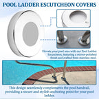 TonGass (6-Pack) Stainless Steel Pool Ladder Escutcheon Plates Fits 1.9" Inner Diameter Tubing Compatible with Inground Above Ground Pool Handrail Ladders Covers Rings