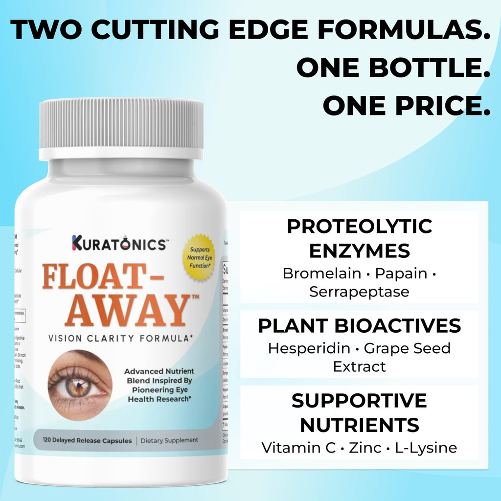 Kuratonics Float-Away: 2 Clinically Tested Eye Clarity Formulas in 1 (120 Count, 1 Pack)