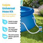 Funsicle P56000017 Universal Hose Kit, Replacement Hose for Above-Ground Pools, Hose with 2 Clamps, 59" L x 1.5" Dia.