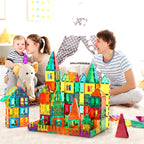 FNJO Magnetic Tiles, 100PCS Building Blocks, STEM Magnets Building Toy Set, Preschool Kindergarten Construction Stacking Toy, School Teacher Supplies, Classroom Must Haves