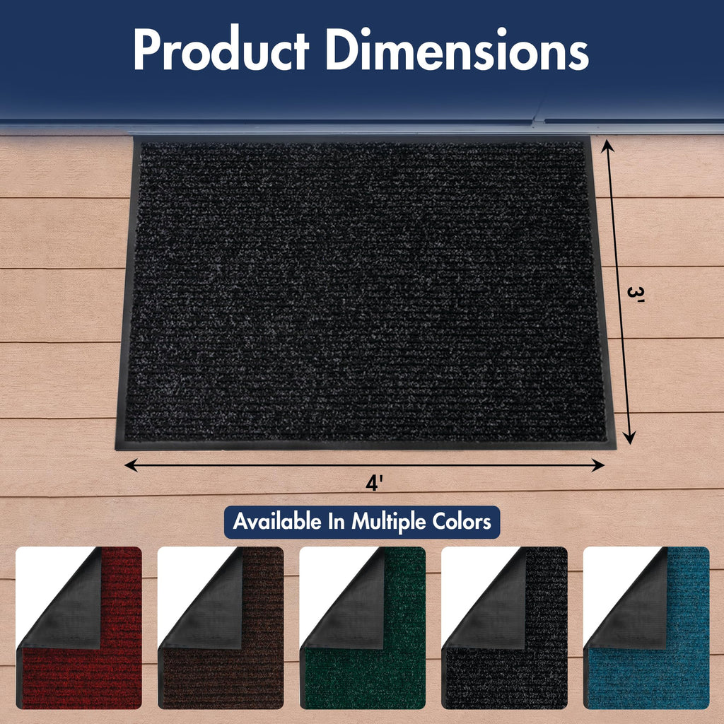 Notrax 109 Industrial Door Mat, 3' x 4' Charcoal, Made in the USA