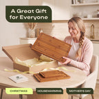 ROYAL CRAFT WOOD Wooden Cutting Boards for Kitchen Appliances - Non Toxic Bamboo Wood Cutting Board Set with Deep Juice Groove, Side Handles, Charcuterie & Butcher Block for Meat, Meal Prep & Serving