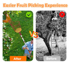 SISIUPASSIE 26FT Reach Fruit Picker, Apple Picker Pole with Basket Telescoping Tool for Apple Lemon Orange Mango Avocado Fruit Tree Picking