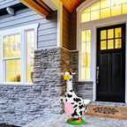 Honic Cow Goose Outfit Porch Cow Goose Clothes Fits 23" Cement Plastic Goose Statue for Outdoor Spring Garden Lawn Yard Patio Decor (Classic)
