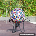 VCUTEKA Gazing Ball, Glass Mosaic Gazing Balls for Garden Decor, 10" Multi