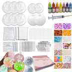 DIY Stress Ball Making Kit-Easy DIY- 10 TPR Skins, 13 Fillers, 14 oz Slime, 7 oz Clay, Create ASMR Anxiety Relief Toys, Handmade Squishy Stress Balls, Self-Care Gifts for Women, Crunchy Relaxing