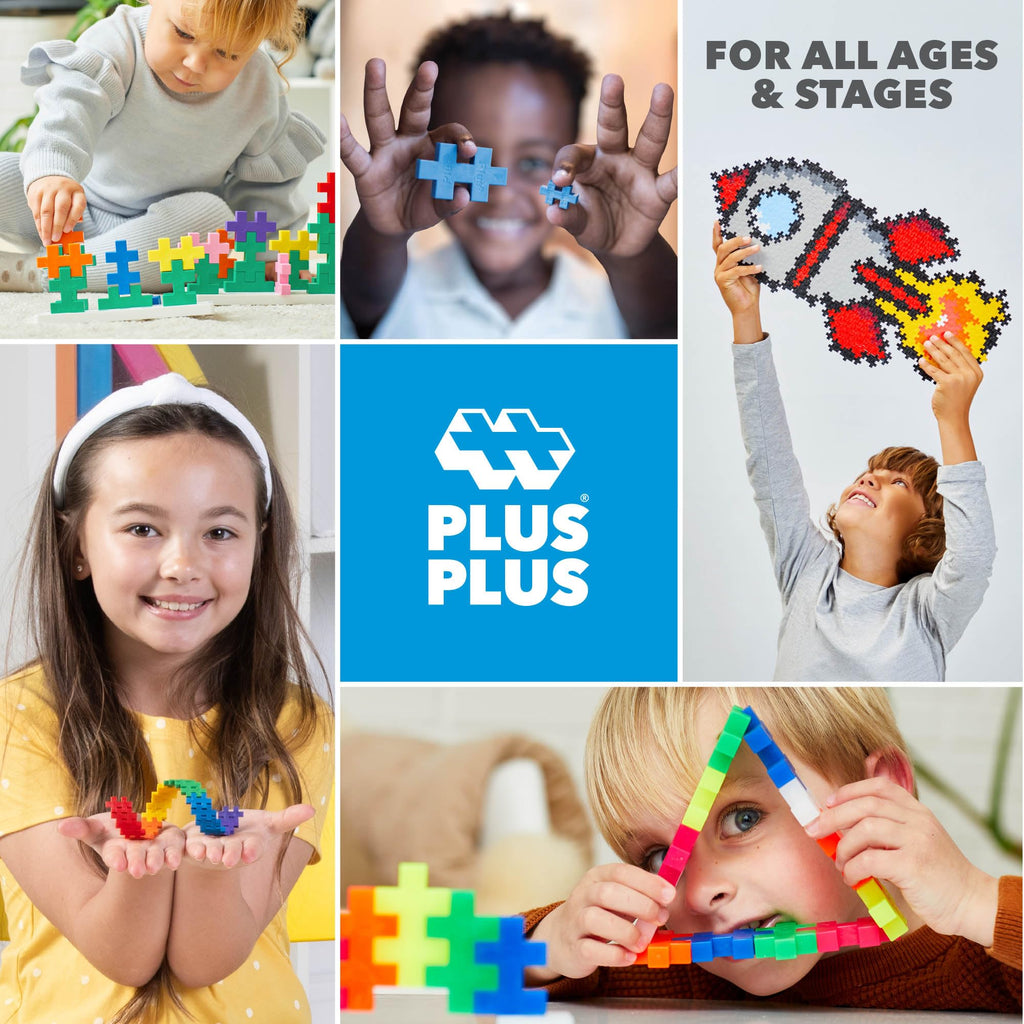 PLUS PLUS 600 Piece Basic Mix - Mini Waffle Blocks, Classroom Must Haves