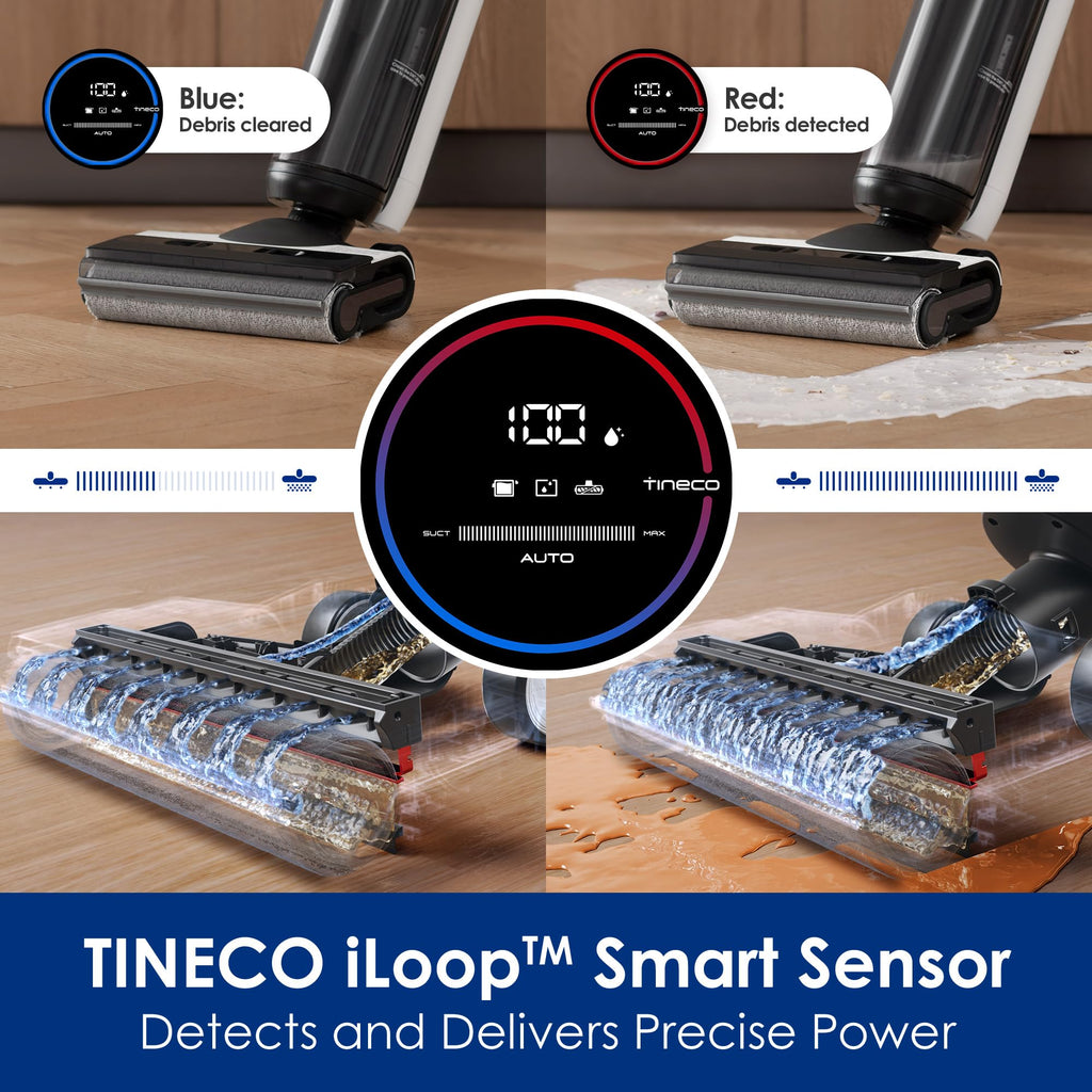 Tineco Floor ONE S5 PRO 2 Cordless Wet Dry Vacuum Smart Hardwood Floor Cleaner Machine, One-Step Cleaning Mop for Sticky Messes and Pet Hair, LCD Display, APP, Voice Guide with Ultra Mode