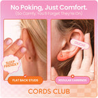 Cords Club Heart Flat Back Stud- Hypoallergenic Titanium Women's Earring