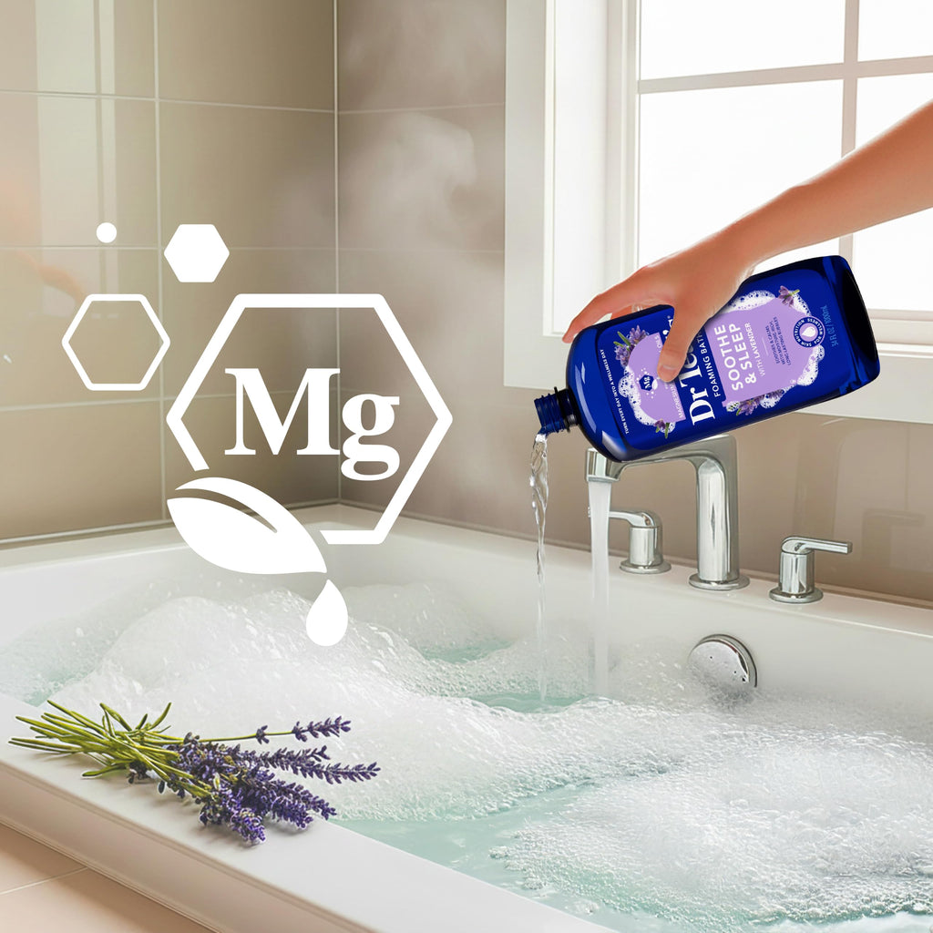 Dr Teal's Foaming Bath with Pure Epsom Salt, Soothe & Sleep with Lavender, 34 fl oz (Pack of 4)