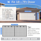 Garage Door Screen for 2 Car Garage 18x7FT, Magnetic Screen Garage with Retractable Fiberglass Mesh and Heavy Duty Weighted Bottom, Easy Assembly & Pass, Hands Free Screen Door Kit