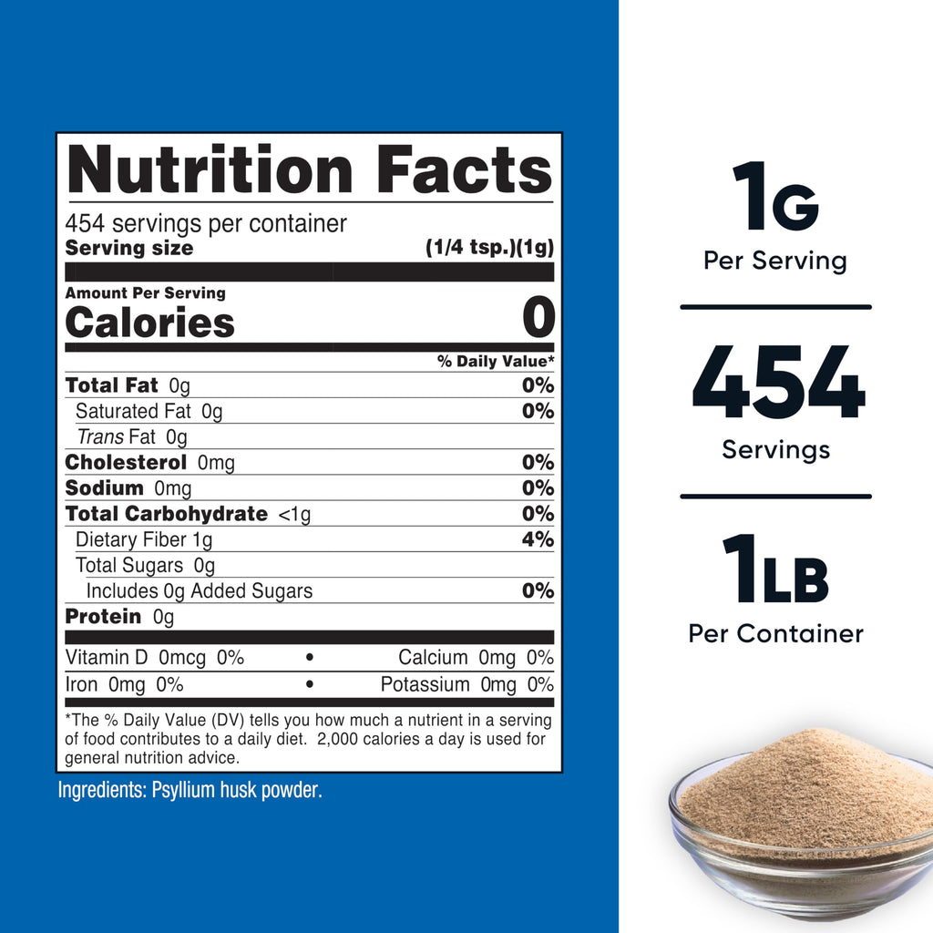 Nutricost Psyllium Husk Ground Powder (1lbs) - Gluten Free and Non-GMO