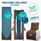 Lunderg Alternating Air Pressure Pad for Recliner Chair - Pressure Relief Cushion Topper for Recliner - Bed Sore Prevention - Medical Grade Mattress Pad, Cover & Quiet Pump - Home or Hospital (Coffee)