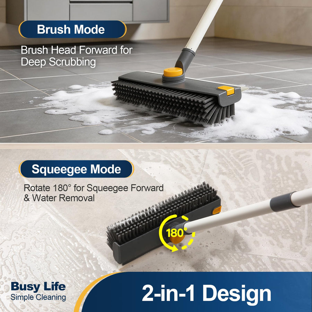 Yocada Floor Scrub Brush 3 in 1 Dual-Sided Stiff Bristle Scrubber Brush