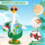 JcHrmers Summer Porch Goose Outfit Beach Porch Goose Clothes Fits 23" Cement Plastic Goose Statue for Outdoor Garden Yard Patio Lawn Art Decor (Hawaii)