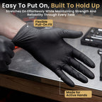FifthPulse 6 Mil Black Nitrile Gloves Medium, 200 Count Heavy-Duty Disposable Gloves for Mechanics, Food Prep, and Medical Use - Powder-Free, Latex-Free, Extra Thick & Puncture-Resistant Rubber Glove
