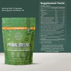 Primal Harvest Primal Greens Powder, 30 Servings Once Daily Supergeens Nutritional Supplement with Spirulina, Mushroom Blend & Probiotics to Support Energy, Wellness, & Digestion 2 Pack
